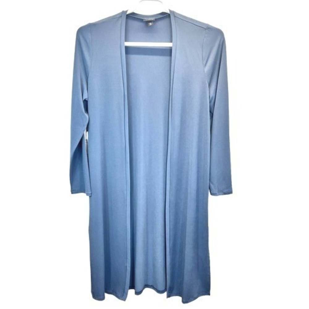 Torrid Duster Cardigan Sweater Blue M/L Open Front Long Sleeve Layering Casual